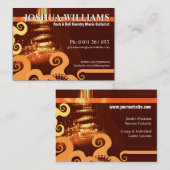 GUITAR Country Rock Orange Grunge Carte de visite (Devant / Derrière)