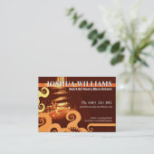 GUITAR Country Rock Orange Grunge Carte de visite (Debout devant)