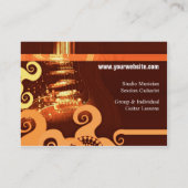 GUITAR Country Rock Orange Grunge Carte de visite (Dos)