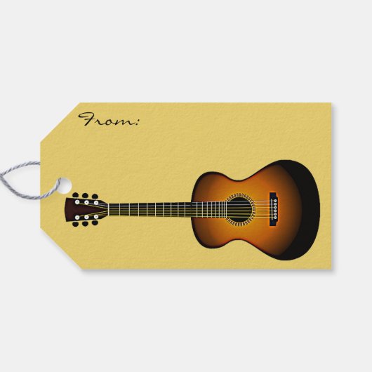 Guitar Design Gift Label Cadeaulabel (Achterkant Horizontaal)