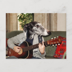 Guitar dog briefkaart