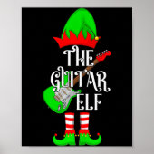 Guitar Elf Christmas Pajamas Matching Family Elf S Poster (Voorkant)