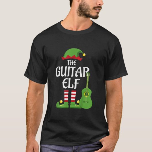 Guitar Elf Family Matching Group Kerstmis  T-shirt (Voorkant)