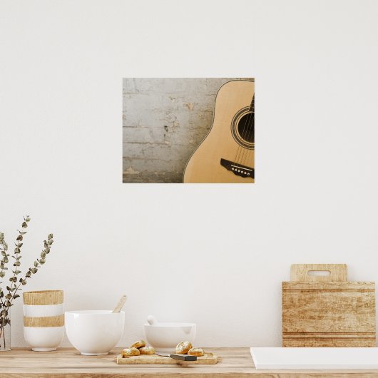 Guitar en Bricks Poster (Keuken)