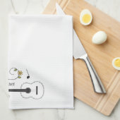 Guitar en Flowers Theedoek (Quarter Fold)