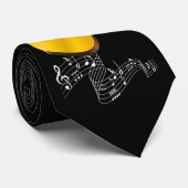 GUITAR EN MUZIEKNOTEN STROPDAS (Opgerold)