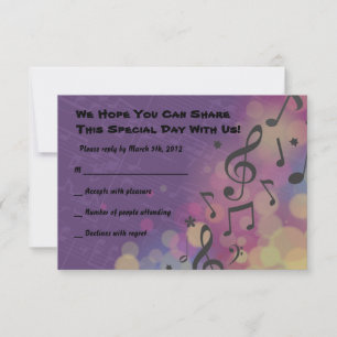 Guitar Girl Bat Bar Mitzvah Uitnodigingskaart RSVP Kaartje