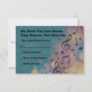Guitar Girl Bat Bar Mitzvah Uitnodigingskaart RSVP Kaartje