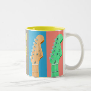 Guitar Girl moderne pastelkleurige muziek Tweekleurige Koffiemok