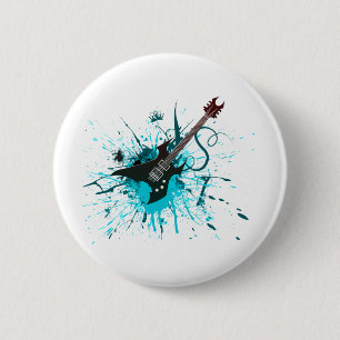 Guitar Graffiti - Emo Rock Music Band Alternative Ronde Button 5,7 Cm