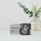 GUITAR Grey Black Music Carte de visite (Debout devant)