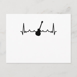 Guitar Heartbeat Music en Guitarist Gifts Briefkaart
