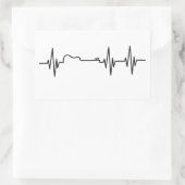 Guitar Heartbeat Pulse Make Music Square Sticker (Tas)