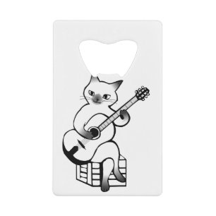 Guitar Instrument Music Jazz Cat Kredietkaart Flessenopener