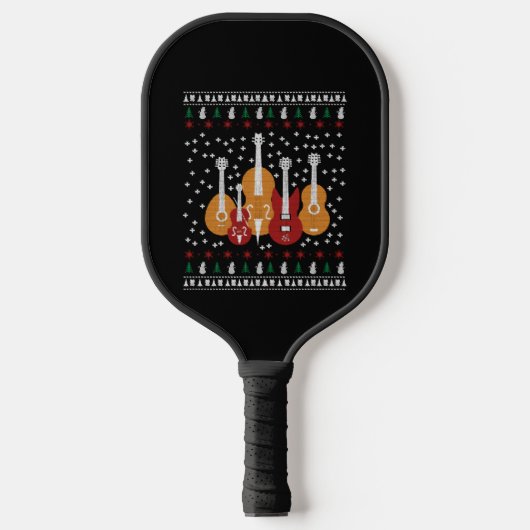 Guitar Kerstmis Pickleball Paddle (Voorkant)