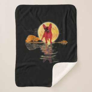 Guitar Lake Halloween Scary Bulldog Moon Sherpa Deken