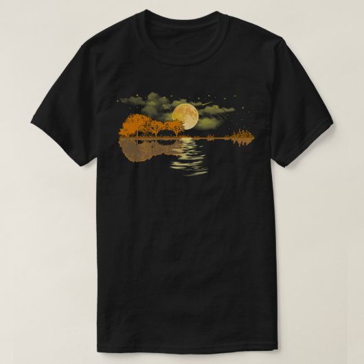 Guitar Lake Reflections Love Musician Acoustic Gui T-shirt (Design voorkant)