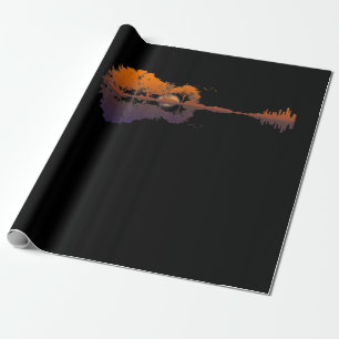 Guitar Lake Shadow Love Guitar Gift Music Lovers Cadeaupapier