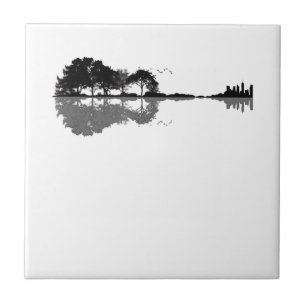 Guitar Lake Shadow Love Guitar Gift Music Lovers Tegeltje