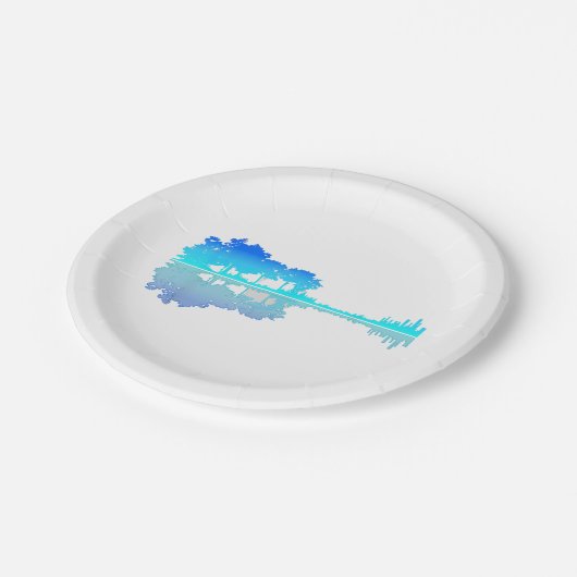 Guitar Lake Shadow Love Guitar Musician Papieren Bordje (Gekanteld)