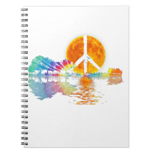 Guitar Lake Shadow Peace Love Guitar Hippie Notitieboek