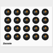 Guitar Lake Shadow Peace Love Guitar Hippie Ronde Sticker (Vel)