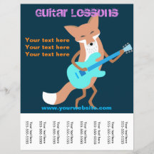 Guitar Lessons Flyer met Fox Plays Guitar