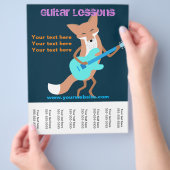 Guitar Lessons Flyer met Fox Plays Guitar (Hand)