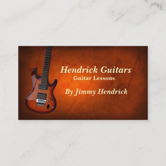 Guitar Lessons Guitar Sales Visitekaartje (Voorkant)