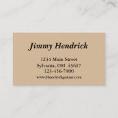 Guitar Lessons Guitar Sales Visitekaartje (Achterkant)