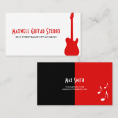 Guitar Lessons Instructor Music Studio Business Visitekaartje (Voorkant / Achterkant)