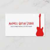 Guitar Lessons Instructor Music Studio Business Visitekaartje (Voorkant)