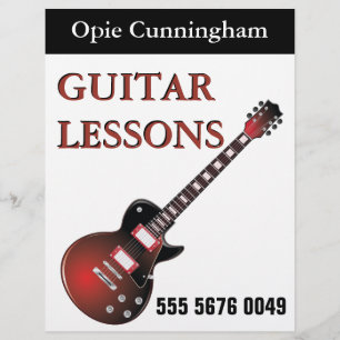 GUITAR Lessons Teacher Business Adverteren brochur Flyer