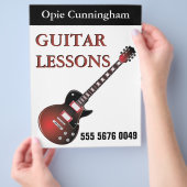 GUITAR Lessons Teacher Business Adverteren brochur Flyer (Hand)