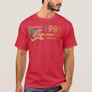 Guitar Lover 33 jaar oude Gifts Limite 1989 T-shirt