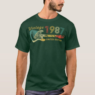 Guitar Lover 35 jaar oude Gifts Limite 1987 T-shirt