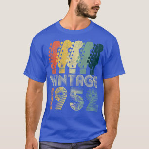 Guitar Lover 70 jaar oude Gifts Limiet 1952 T-shirt