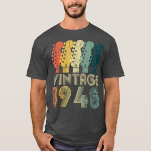 Guitar Lover 74 jaar oude Gifts Limiet 1948 T-shirt