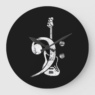 Guitar Lover Bass Clef Bass Guitar Grote Klok