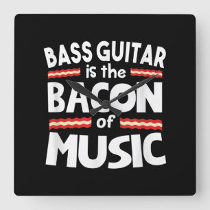 Guitar Lover Bass Guitar is een bacon of Music F Vierkante Klok