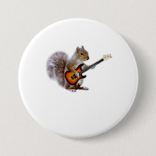 Guitar Lover Dekhoorn die gitaar speelt Ronde Button 7,6 Cm