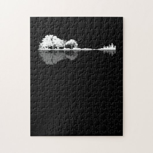 Guitar Lover | Guitar Lake Shadow Gift Legpuzzel (Verticaal)