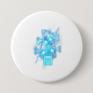 Guitar Lover Hoofd van een gitaarspeler Ronde Button 7,6 Cm