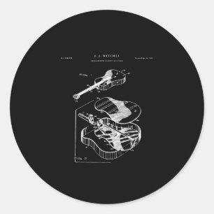 Guitar Lover   Martin Guitar Patent Ronde Sticker