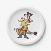 Guitar Man Rockstar Papieren Bordje (Voorkant)