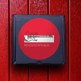 Guitar-minimalistisch zwart-wit ronde sticker