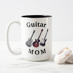 "GUITAR MOM" akoestische en elektrische Moederdag Tweekleurige Koffiemok