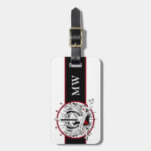 Guitar Monogram Musician Rocker Rock & Roll Music Bagagelabel (Voorkant verticaal)