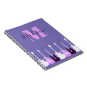 Guitar Monogram Roze Paars Notitieboek (Rechterzijde)