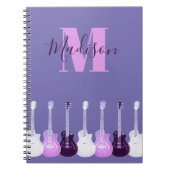 Guitar Monogram Roze Paars Notitieboek (Voorkant)